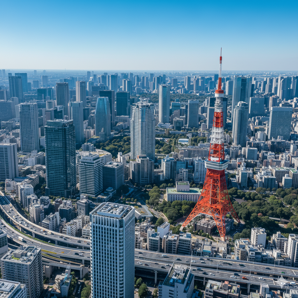 未来の都市と自然の風景